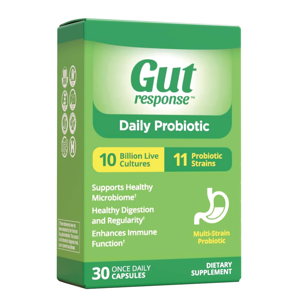 Probiotico giornaliero per gli uomini e le donne, rallenta l'invecchiamento digestivo, aumenta il sistema immunitario, riduce il Bloating, non OGM, Gluten Free & Soy, 10 miliardi di CFU, 30 capsule