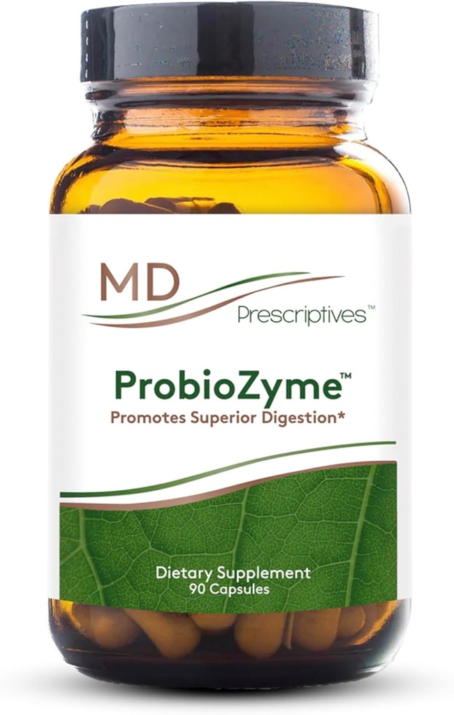 MD Prescriptives - ProbioZyme - Enzimi Digestivi Vegetariani - Supplemento per la Salute Digestiva & Gut - 90 capsule