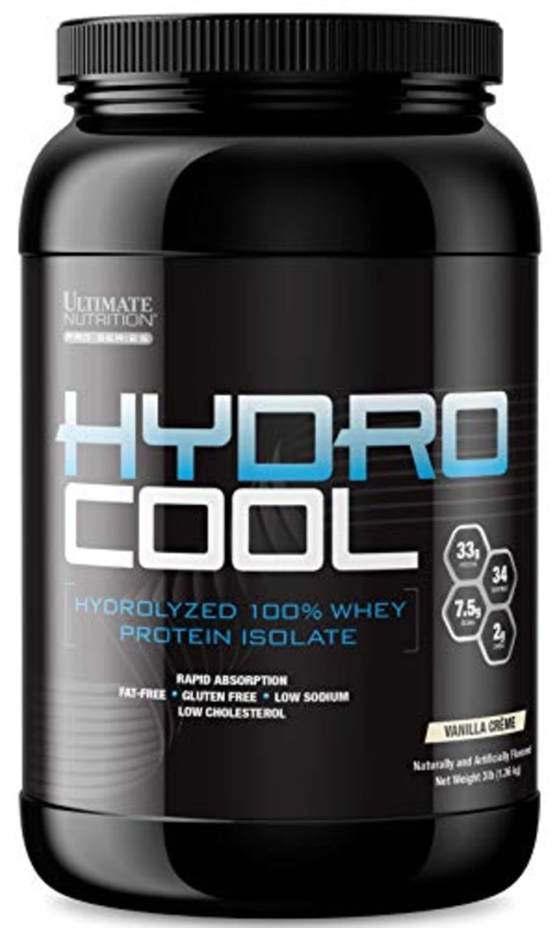 Ultimi Nutrition HydroCool Polvere isolata di proteine del siero di latte idrolizzato con nessun Bloating - Grasso e senza glutine, Assorbimento rapido, 33 Grammi di proteine, Vanilla, 3 Pound