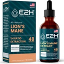 Lions Mane - Lions Mane Supplement - Promuove Clarity Mentale, Memoria & Focus - Lions Mane Liquido per Supporto Immune - Mushroom Tincture - 2 Fl Oz by E2H