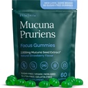 Dopamina Supplemento - Zucchero-Free Mucuna Pruriens Gummies (2g/serving) Energy & Focus Gummies - Potente Mucuna Pruriens Estratto Supplemento per Mood e Motivazione Calma, Vegan, Non OGM, Senza Glutine, 60ct