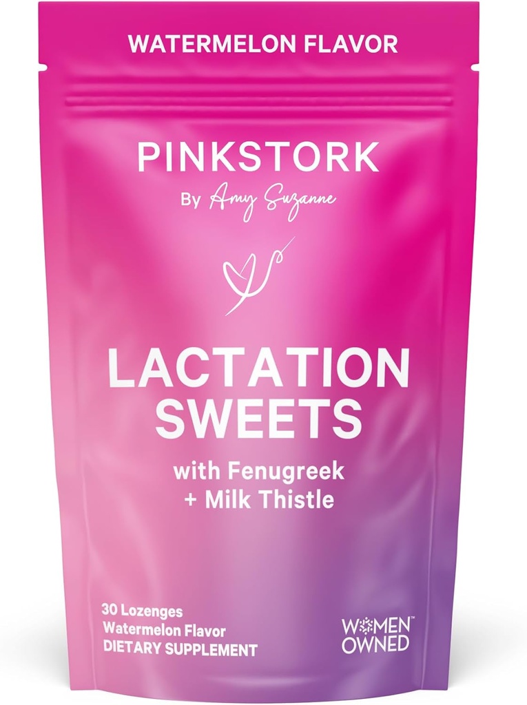 Integratore di dolci di cicogna rosa, Spuntini di allattamento al seno con fieno greco e cardo al latte per sostenere l'alimentazione del latte al seno - 30 gocce di caramelle di anguria (varia di maggio di imballaggio)