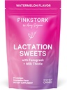 Integratore di dolci di cicogna rosa, Spuntini di allattamento al seno con fieno greco e cardo al latte per sostenere l'alimentazione del latte al seno - 30 gocce di caramelle di anguria (varia di maggio di imballaggio)