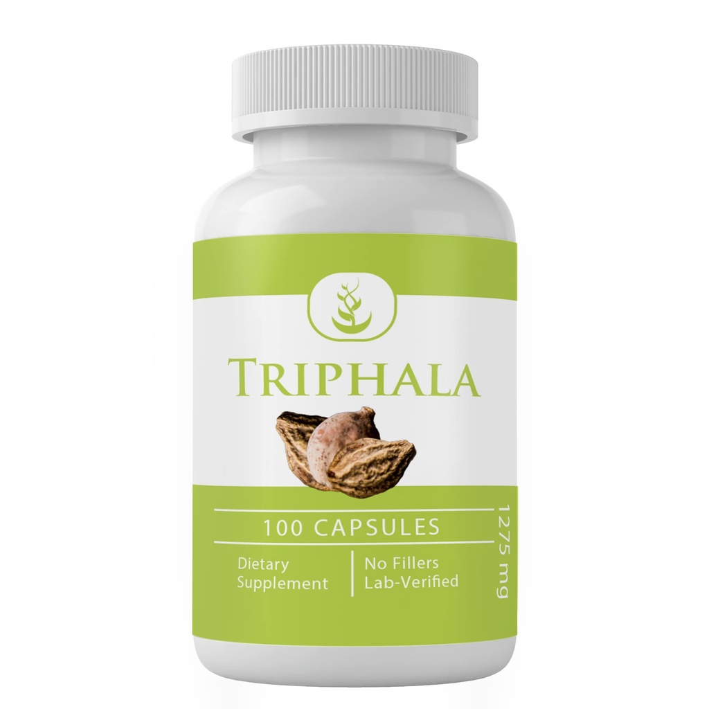 PURE ORIGINAL INGREDIENTI Triphala Polvere, (100 capsule) Sempre puro, Nessun Additivo o Filler, Verificato dal laboratorio