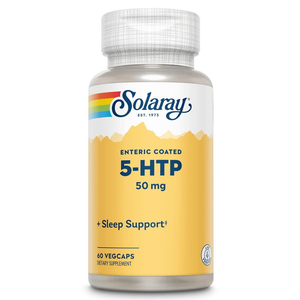 SOLARAY 5-HTP - 60 Capsule Enteric-Coated - 50 mg