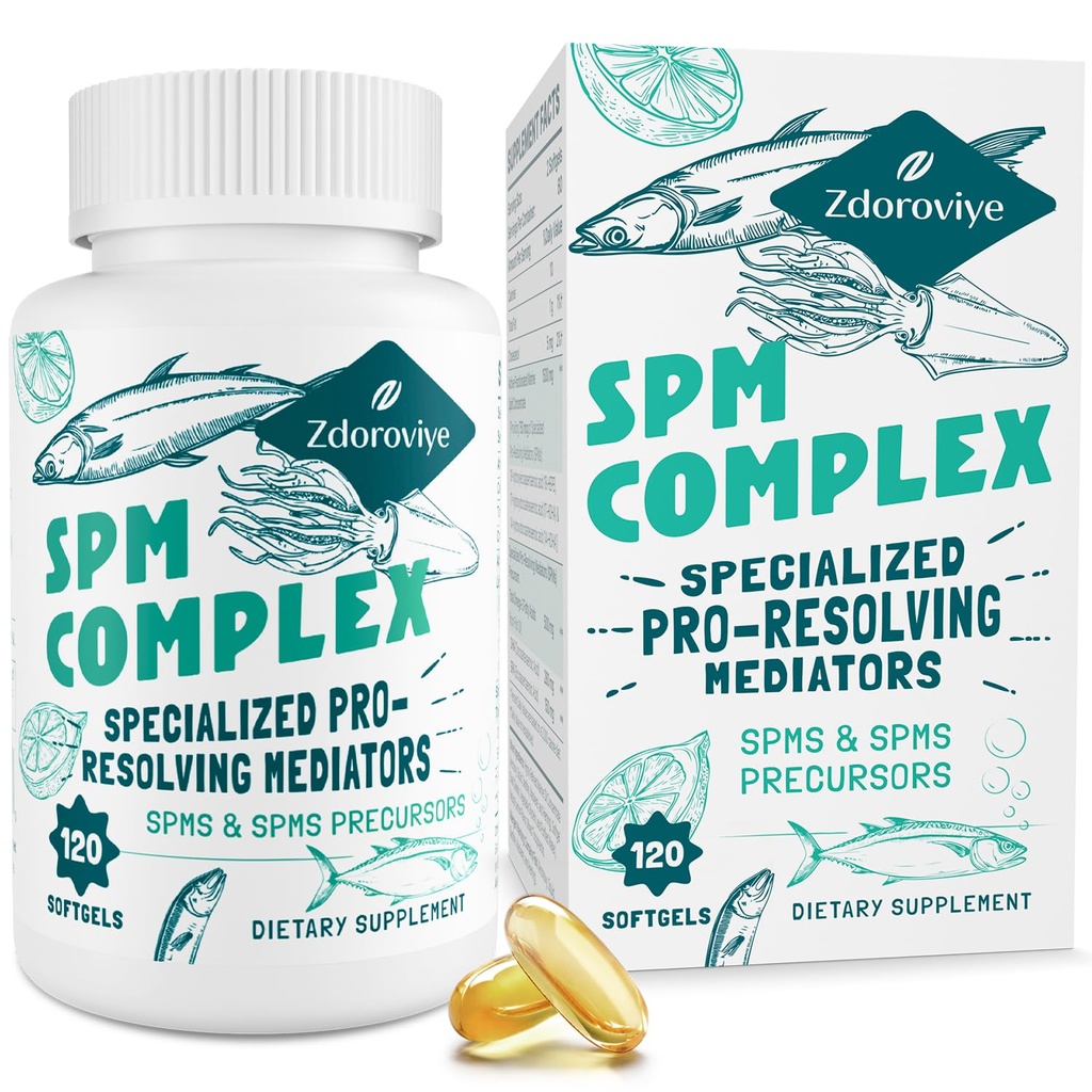 Specializzato Pro-Risolvere Mediatori e SPM Precursors Complex, SPM Supplemento per Risposta Immune Equilibrata, Cervello, Tessuto e Cellulare - 120 Softgels