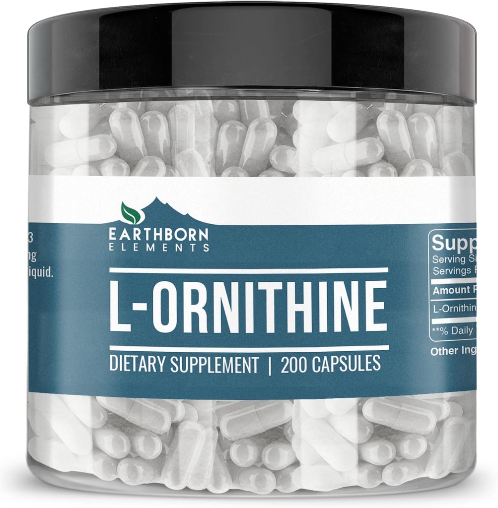 Elementi terrestri (200 capsule L-Ornithine HCl, aminoacido, sintesi proteica