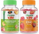 Vita curcuma curcuma curcuma bambini + zinco 25mg bambini, gommoni Bundle - Grande degustazione, supplemento di vitamina, senza glutine, GMO libero, pancia masticabile