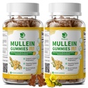 (2 Pack) 9 in 1 Gummie di Mullein per la pulizia polmonare & Detox, Estratto di foglie di Mullein ad alta resistenza w/Quercetin, Bromelain, Elderberry & Marshmallow per il respiratorio, Immune & Digestive, Vegan, 120 Conte