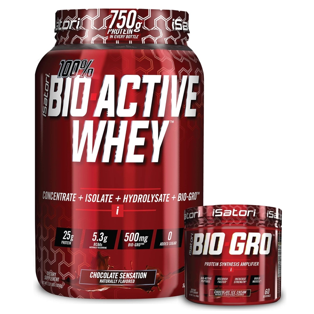 iSatori Bio-GRO Chocolate Ice Cream (60 Serve) & Bio-Active Whey Protein Powder Chocolate Sensation (30 Serve)