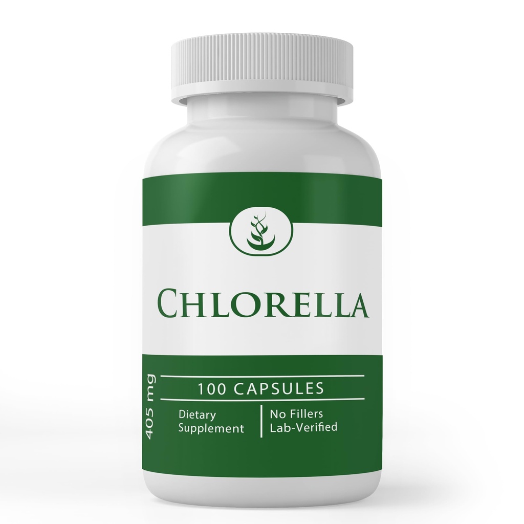 Ingredienti originali puri clorella, (100 capsule) Sempre puri, nessun Additivo o Filler, Lab verificato