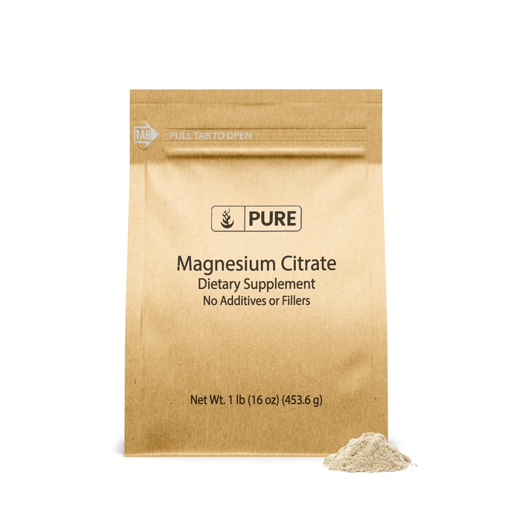 Ingredienti originali puri Citrato di magnesio (1lb) Integratore di magnesio, Non aromatizzato, Dissolves facilmente