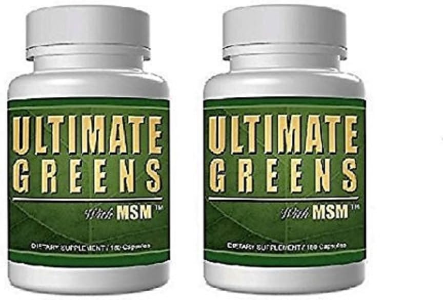 Salute quotidiana, Greens Ultimate con MSM 360 capsule, 1925mg Vegan Friendly Whole Food Superfood Supplemento Non GMO Gluten Free Alcalizing Nutrienti 2 mesi di alimentazione