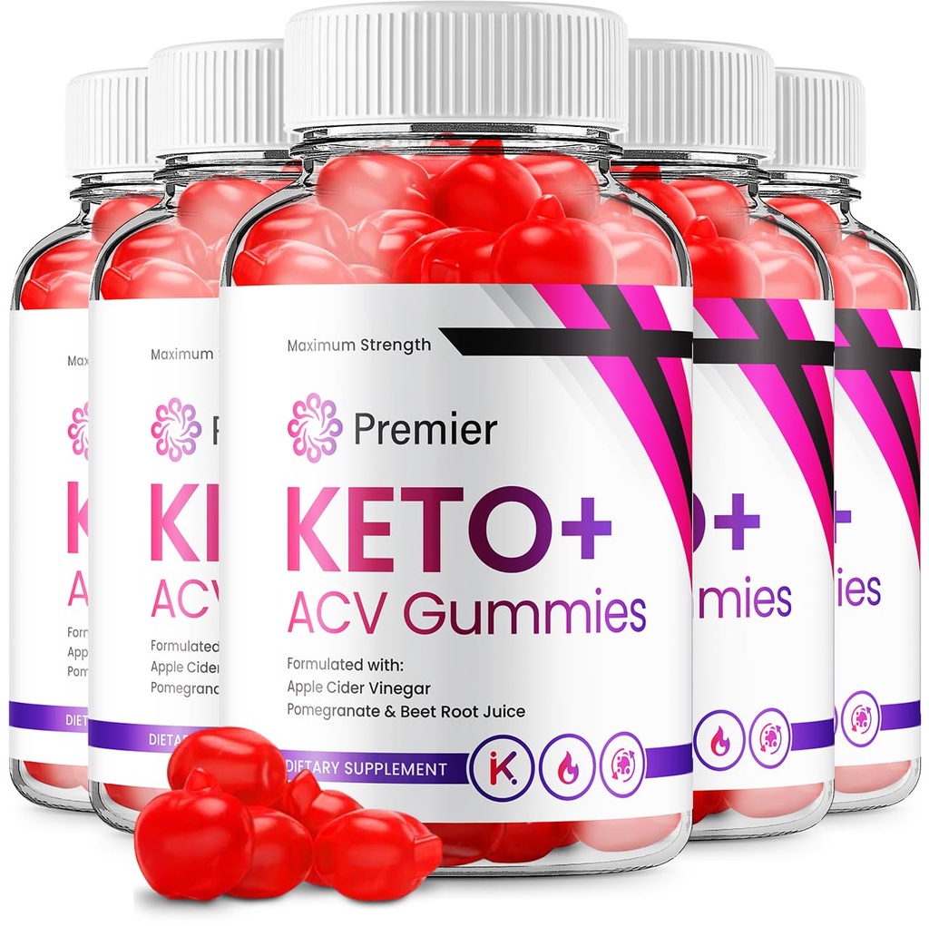 (5 Pack) Premier Keto ACV Gummies - Advanced Formula Premiere Keto Plus ACV Gummies Apple Cider Vinegar Premier ACV Dietetico Supplemento Recensioni Uomo Donne (300 Gummies)