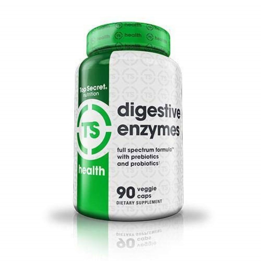Top secret Nutrition Digestive Enzymes | Full Spectrum Prebiotics & Probiotics | 10 Enzymes | per Gut Health, Bloating & Nutrient Absorption | 90 Capsule