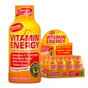 Vitamin Energy Immune+ Extra Strength Energy Shot – Arancione Burst – 100% DV B-Vitamins & 260mg Caffeina – Calorie Zero, Zucchero-Free, Vegan, – Immunity & Energy Support – 1.93 fl oz, 12-Pack