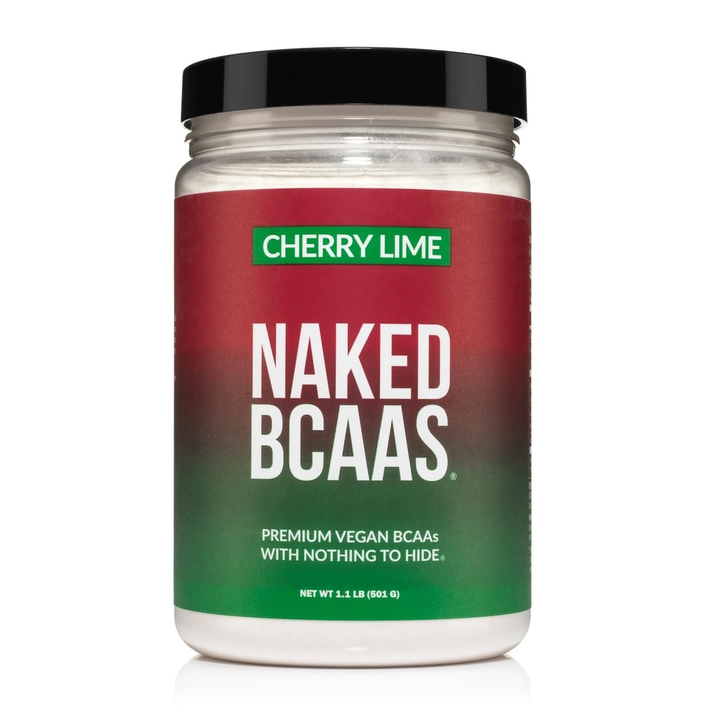 Ciliegia NAKED Lime BCAAs Aminoacidi Polvere, 100% puro 2:1:1:1 Formula, Aminoacidi a catena ramificata Vegan, Integratore naturale della polvere BCAA - 501 Grammi, 34 Serve