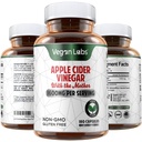 Vegan Labs Aceto di sidro di mela capsule con la madre- 180 capsule vegane, 1600MG Per Serving- 100% naturale ACV pillole- Supporta la digestione sana, Keto, gestione del peso, Detox e sistema immunitario
