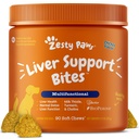 Zesty Paws Liver Support Supplemento per cani - con Estratto di cardo di latte, curcumina curcuma, Choline - Soft Chew Formula - per la funzione del fegato del cane