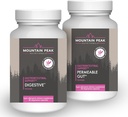 Mountain Peak Nutritionals Permeable Gut & Digestive Support Combo Pack - Gut Lining & Gastrointestinal Health - Enzymes, Probiotics & Nutritional Support - 90 capsule vegetariane