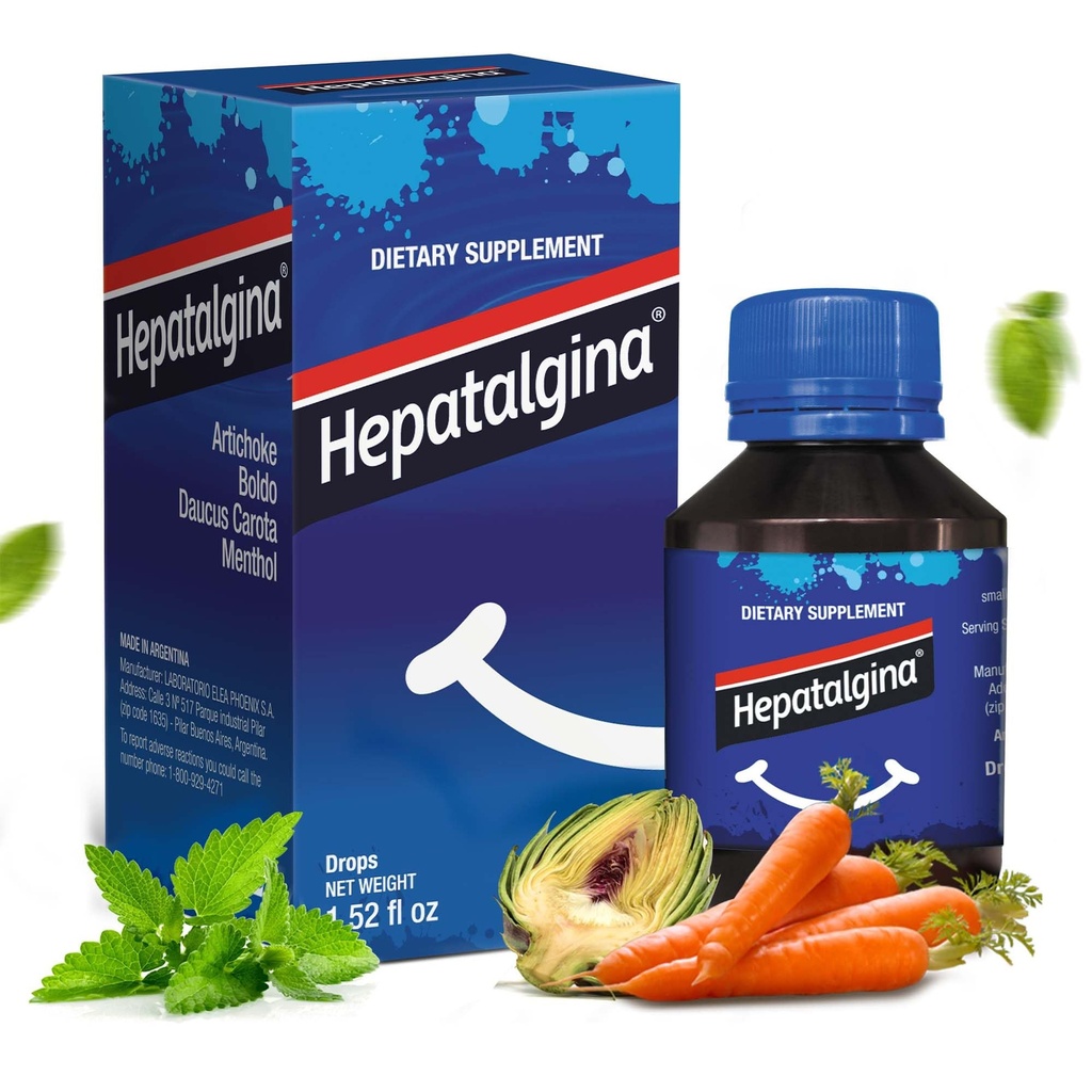 Proteggi digestivi del supporto del fegato - Supplemento di erbe liquide con l'estratto di carciofo per il disintossicazione e la riparazione del fegato - Gocce di Detox del fegato con la menta, Boldo & Carrot - 45 ml