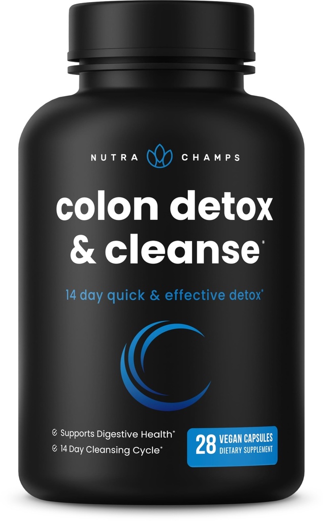 NutraChamps Colon Cleanse & Detox per la perdita di peso [14 Day Quick Cleanser] Formula sicura ed efficace con enzimi probiotici e digestivi per il sollievo dalla costipazione