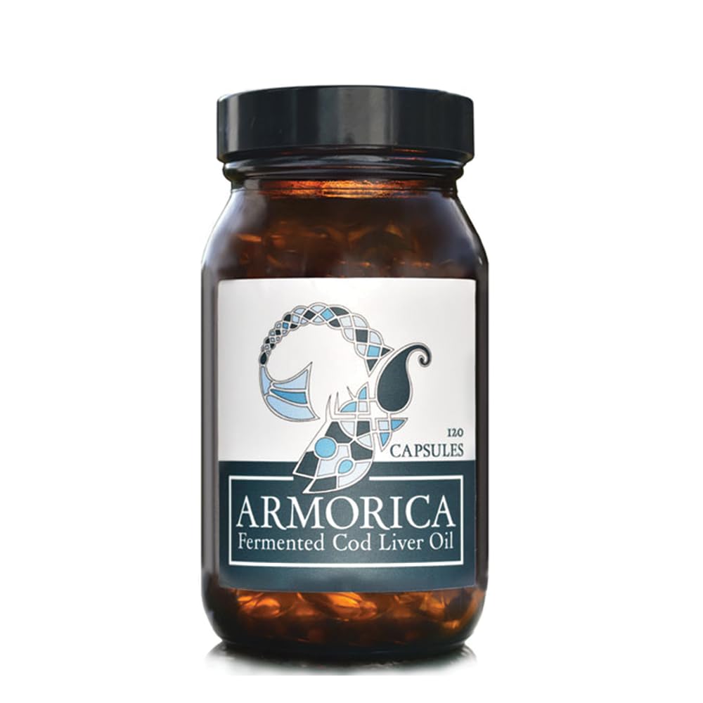 Olio di fegato di merluzzo fermentato - processo a freddo, olio di fegato di merlato e grezzo - fatto esclusivamente con cod atlantico (non infiammato, 120 capsule)