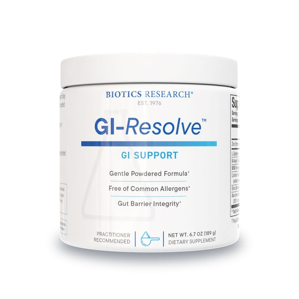 Biotics Research GI ResolveTM Advanced L-Glutamine Powder Formula per Gut Lining Support & Healing - Optimal Gastrointestinal Function - Premium 7-Ingrediente con Zinc Carnosine & Botanicals- 6.7oz