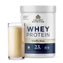 Antica Nutrition Grass Fed Whey Protein, Vanilla Bean, 23g Protein, 20 Serve, Peptidi di collagene idrolizzati, Proteine di latte A2/A2 rigenerative organiche