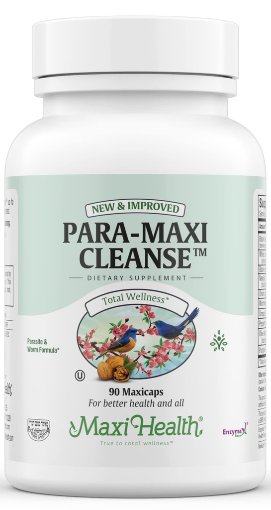 Maxi Salute Intestinal Cleanse per gli esseri umani - Natural Digestive Colon Gut Flora Body Detox per le donne - Gut Cleanse per gli uomini - Bloated Belly Relief con Black Walnut Wormwood Herb (90 capsule)
