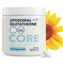 Nucleo Med Scienza Liposomal Glutathione Supplemento (500mg, 60 capsule) - Pure Ridotto Setria con Phospholipid Complex - Supplemento antiossidante per l'energia, la salute del cervello, la salute della pelle e del fegato