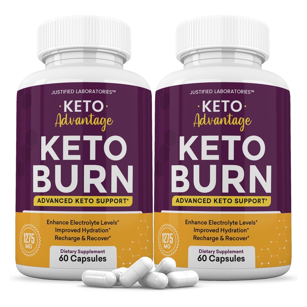 Laboratori giustificati (2 Pack Keto Advantage Keto Burn Pills 1275MG Nuova e migliorata Formula Contiene Aceto di Mele Aceto Extra Vergine di Oliva Polvere di Olio di Oliva Verde Tea Leaf 120 Capsule