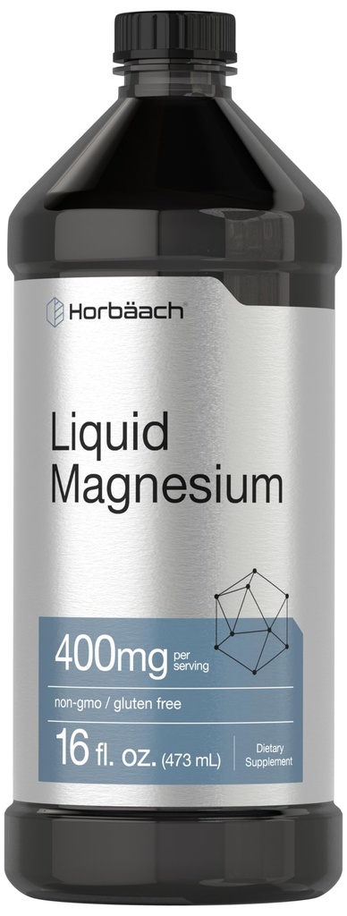 Horbaach Liquid Magnesium 16 fl oz | Vital Trace Minerals Complex | con Sulfate, Lithium e Boron | Vegetariano, Non OGM & Gluten