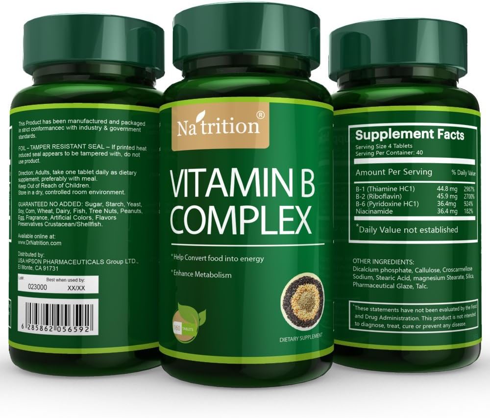 Na'trition Vitamin B Complex Tablets, 160 compresse per bottiglia