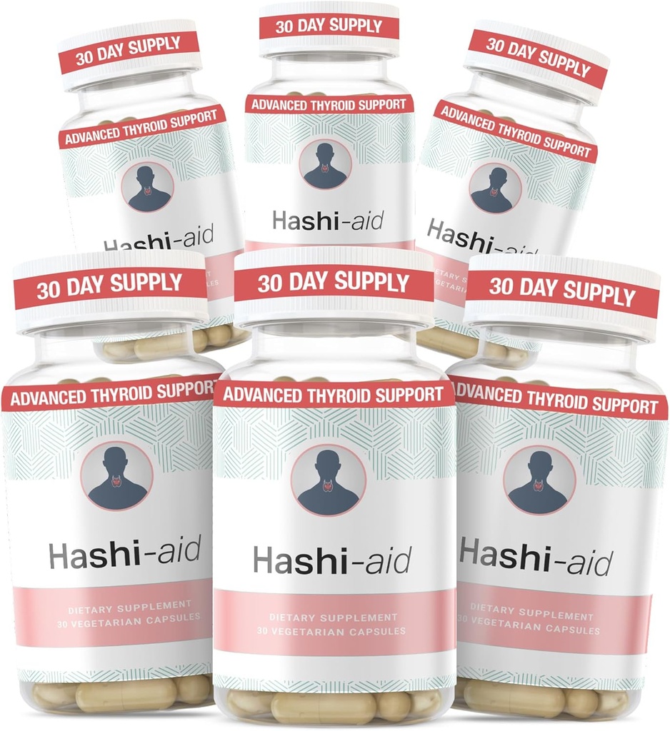 IBDassistTM Hashi aiuta il supporto tiroideo per le donne e gli uomini - Supplemento tiroideo per la malattia e l'ipotiroidismo di Hashimoto* - con Ashwagandha, Selenio, Zinco, Vitamine essenziali & More - 30 capsule (6 pacchetto)