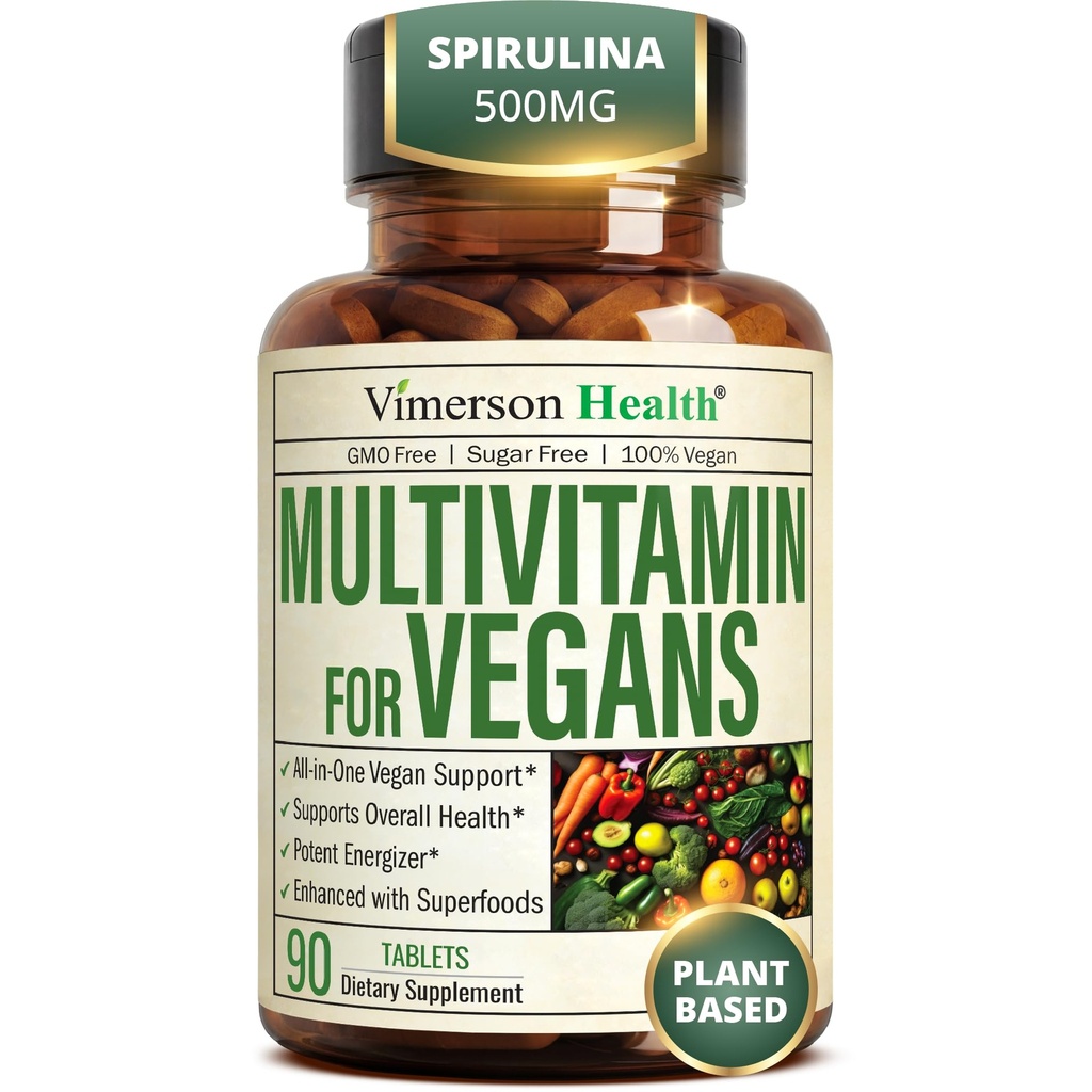 Vegan Multivitamina per le donne e gli uomini - Multivitaminici essenziali e multiminerali 90 compresse con vitamina B12, A, D, C, Zinco, Magnesio e Altro per il benessere totale del corpo - 23 Nutrienti chiave & vitamine