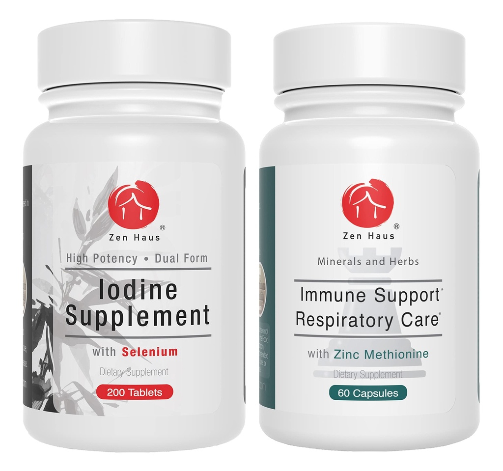 Zen Haus Iodine e Immune Bundle - 12,5 mg Iodine Complex con la formula di supporto immunitario e respiratorio