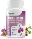 Integratore di cardo al latte con radice di dente di leone, estratto di carciofo, 80% Silymarin per il supporto del fegato- formula di detox e riparazione del fegato, non OGM - 60 capsule
