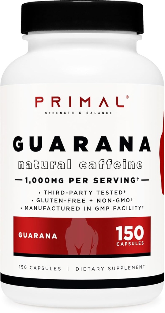 Guarana Primale (1000 MG Per Serving) (150 capsule) - 200 MG caffeina naturale