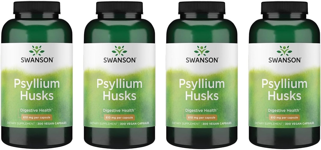 Swanson Psyllium Husk Supplemento 610 mg 300 capsule - (4 pacchetto)