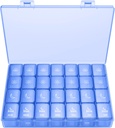 XL Pill Organizer 4 volte al giorno, BUG HULL Extra Large Weekly Pill Box Case, 7 giorni Vitamin Container Daily Pill Holder per olio di Cod-Liver, Vitamine, Supplementi (Royal Blue)