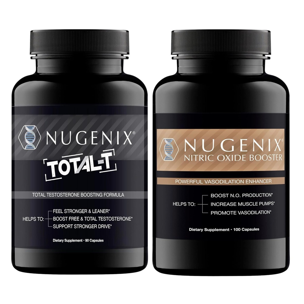 Nugenix Nitric Oxide Booster e Total-T Testosterone Booster per gli uomini