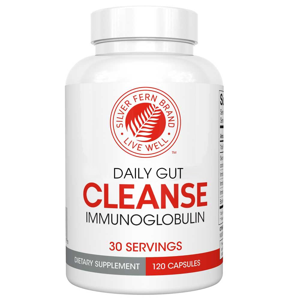 Silver Fern Cleanse - Daily Gut - 1 bottiglia - 120 capsule - 30 giorni di alimentazione - Immunoglobulina G, A & M -(IgG, IGA, IgM) - Postbiotici