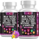 Latte Thistle NAC Chanca Piedra Beet Root Artichoke Dandelion Root - Supplemento al fegato Plus Astragalus TUDCA Choline & Ginger- 120 Count