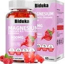 900mg Magnesio Complesso 65 Raspberry Gummies, Zucchero Gratuito Magnesio Glycinate & L-Threonate Supplemento di potassio con vitamina D, B6, CoQ10 per il relax