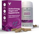 Integratori energetici attivi – Integratori di vitamina C & B – Integratori di vitamina w/Folato, Ferro e Erbe adaptogene – Capsule Multivitamina senza caffeina (60 conteggi)