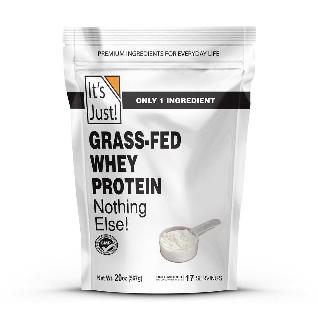 E' solo! - 100% Whey Protein Concentrate, Grass-Fed Pasture Raised, Made in Australia, RBST/rBGH Hormone Free, Premium WPC-80, Non Aggiunto Flavors (Grass-Fed Unflavored, 1.25 Pound)