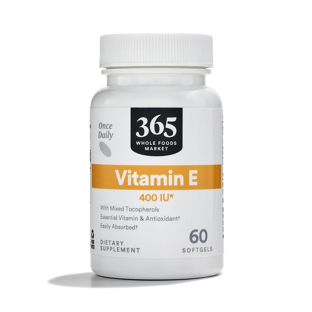 365 by Whole Foods Market, Vitamina E 400 IU con Tocoferoli Misti, 60 Conte