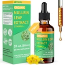 Gocce di Mullein organico per la pulizia polmonare, potente 1700mg Estratto di foglie di Mullein per il supporto immunitario e respiratorio, Natural Mullein Supplement Tincture Drops Non-GMO & Vegan, 2 Fl Oz