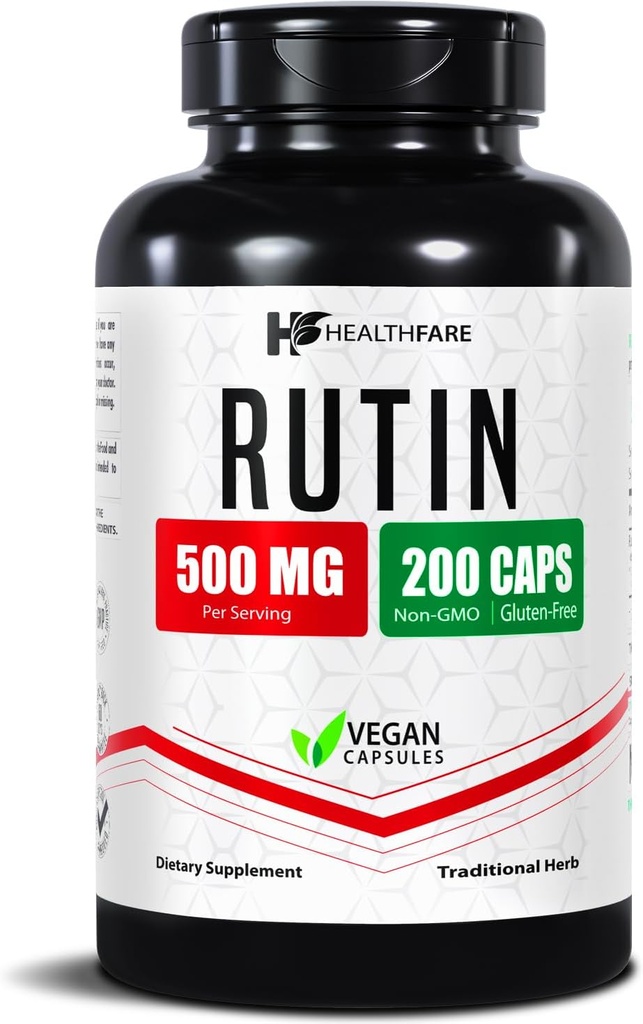 Salute Rutin Supplemento 500mg | 200 Vegan Capsule | Natural Bioflavonoid Formula | Supporto antiossidante ad alta resistenza | Non OGM, Gluten-Free | Made in USA